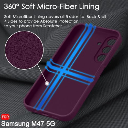 Image of TheGiftKart Genuine Liquid Silicone Back Cover Case for Samsung Galaxy M47 5G | Soft Micro-Fibre Lining Inside | Camera Protection Bump | Shockproof Cover Case for Samsung M47 (Silicone, Rogue Red)