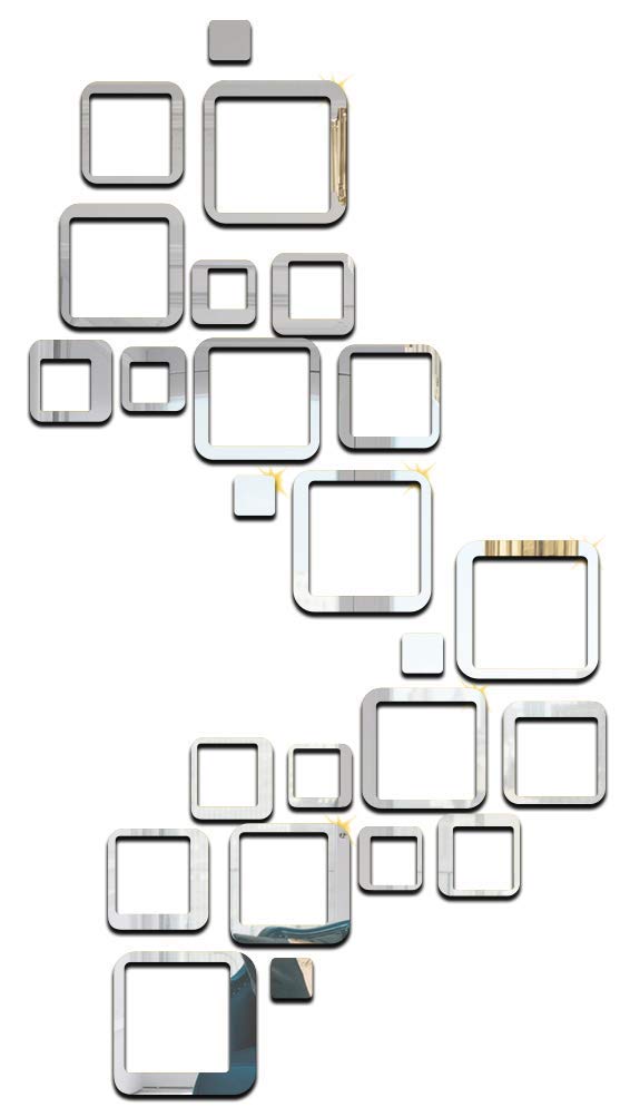 Wall1ders 24 Square, Mirror Stickers for Wall, Acrylic Stickers, Wall