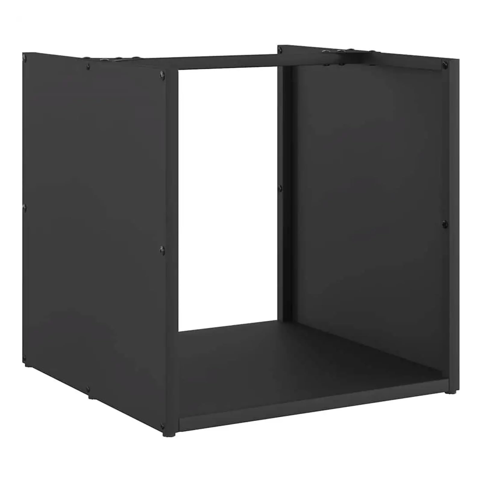 Porta legna Portalegna nero 40x40x40 cm - Soluzione di stoccaggio durevole in acciaio laminato a freddo