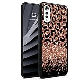 BWEGRHE Slim Case for LG Velvet 4G/5G/UW, for LG Velvet G9 6.8 inch TPU Bumper Phone Case with Leopard Glitter Pattern Designed, Soft Rubber Silicone Case Cover for LG Velvet 4G/5G