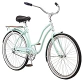 Schwinn Destiny Cruiser Bike, 26 Inch Bike for Women and Men, Single-Speed Beach Cruiser Bicycle, Rear Coaster Brake, Comfortable Padded Seat, Upright Riding Position, Adult Bicycle