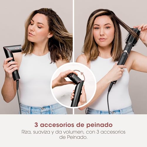 Miniatura 2 de Shark Flexstyle Secador De Pelo Y Moldeador, 3 En 1, Rizadores Automáticos, Cepillo Redondo, Concentrador, Sin Daño Por Calor, En Negro Y Rosa Dorado, Hd426eu