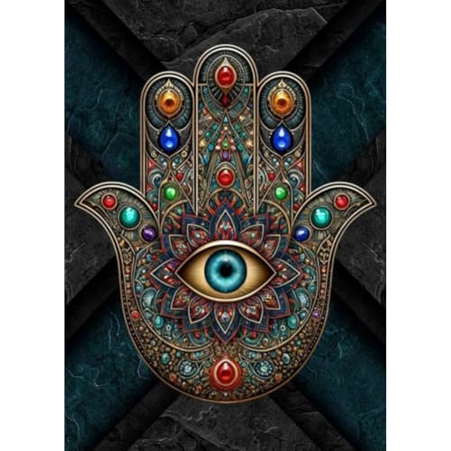 Sanjee Diamond Art Painting Kits for Adults, Buddhism 5D DIY Round Full Drill Gem Art Crafts for Home Wall Decor Gift, 12x16inch