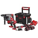 kit elettroutensili milwaukee 4 macchine + packout + 3 batterie 5,5ah + caricabatterie veloce