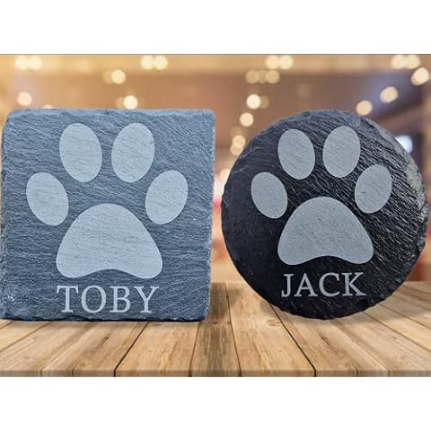 Personalised Slate Coaster - PAW PRINT Cover