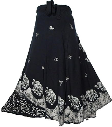 Decoraapparel Batik Wrap Around Skirts African Wax Print Women's Flared Skirt Cotton Maxi Bright Colors