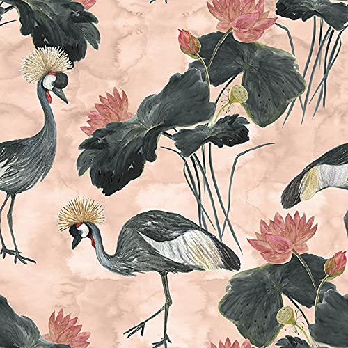 Papier peint grues chinoises pour masquer les défauts du mur - 3
