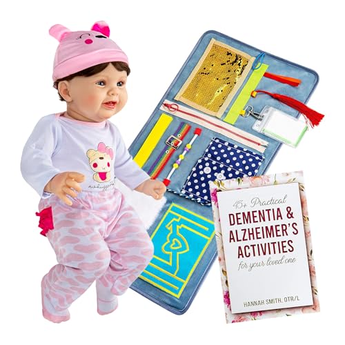 Assistex 22 inch - Lifelike Reborn Baby Dolls for Seniors with Dementia -Therapy Doll Fidget Blanket for Adults with Dementia - Calming Activities & Memory Games for Seniors