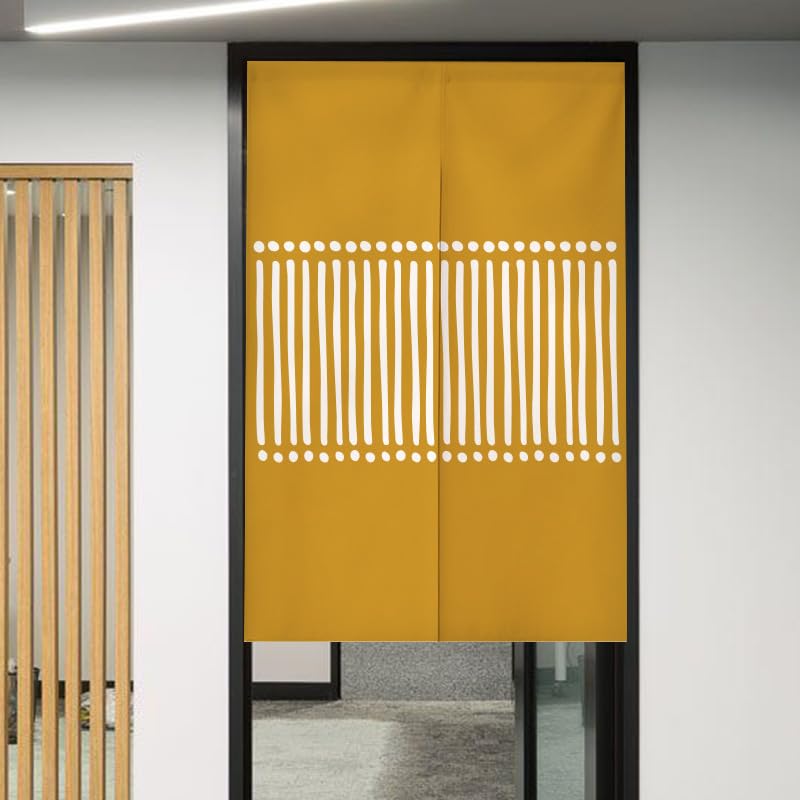 Cortina de lino y algodón a rayas azules para puerta de 90-200 cm, 2 paneles para dormitorio y cocina, elegante tratamiento de ventana de media longitud, ligero y transpirable