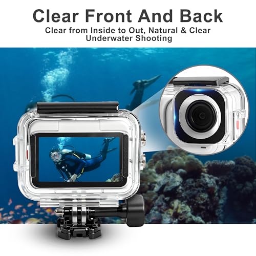 FitStill 50M/164FT wasserdichtes Gehäuse für Insta 360 go Ultra, Tauchschutzgehäuse, kann Go Ultra Kamera und deren Erweiterungsmodul installiert Werden, Staubschutz, Go Ultra Zubehör