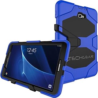 TECHGEAR G-SHOCK Case fits Samsung Galaxy Tab A 10.1" (SM-T580 Series) Tough Rugged Heavy Duty Armour Shock Proof Long Survival Protective Case with Detachable Stand - Kids Work School Builders Case