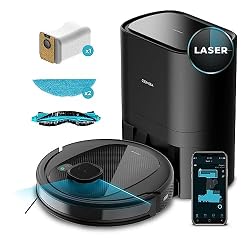 Cecotec Robot Aspirador Conga 7490 Eternal Home X-Treme. Tecnología láser, 4en1, Room Plan, Base-SmartClean, 3000 Pa, Fregado, 110 Minutos, Bolsa 2 L, 8 Modos.