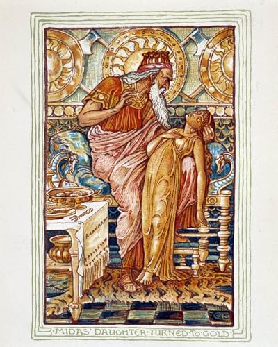 Cuadro de lienzo Midas de Walter Crane 60x90cm para decoración infantil de salones y dormitorios