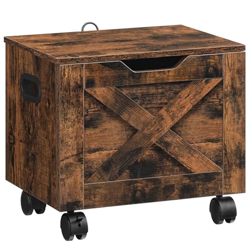 MAHANCRIS Rolling Filing Cabinet, Small File Cabinet Under Desk with Single Drawer, Hanging File Organizer for A4/Letter-Size Documents, Organizer Box, for Home Office, Rustic Brown FCRB4001