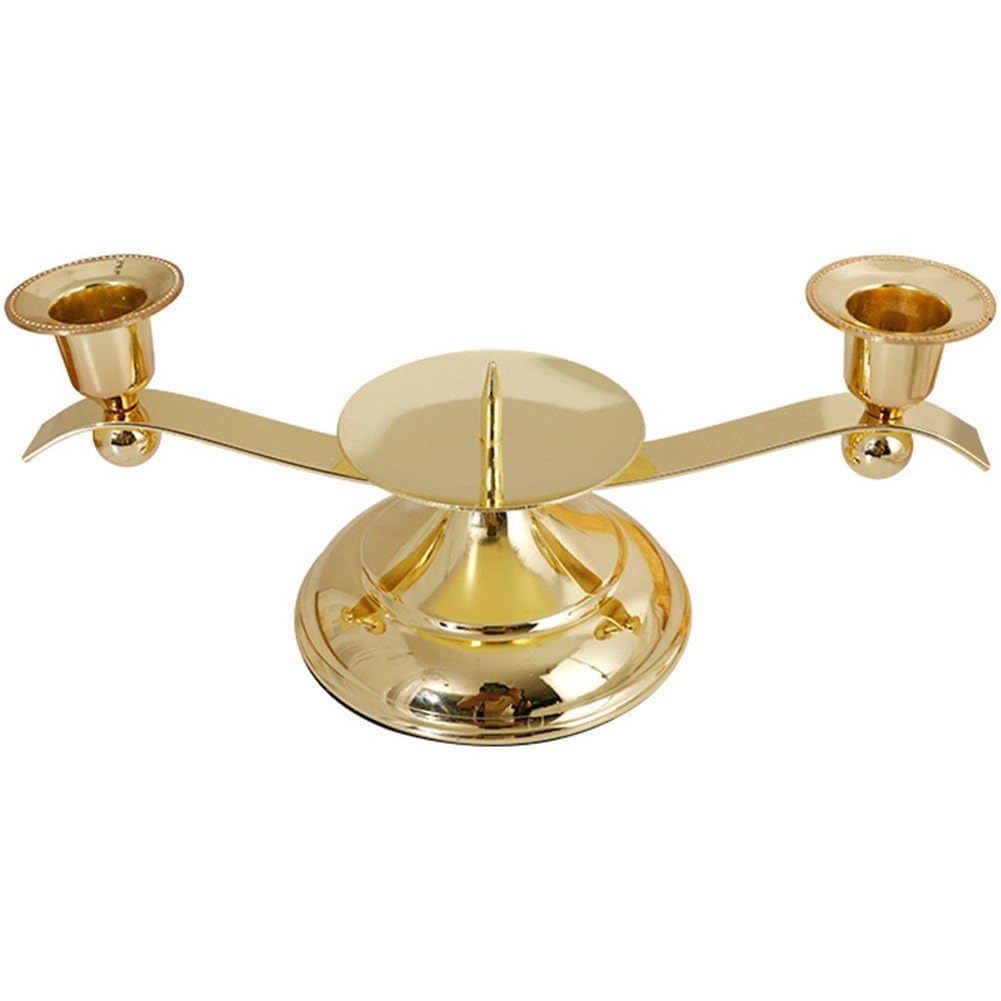 Set Of 3 Gold Glass Candle Holders - Pillar & Taper Candle Holders For Wedding & Table Decor - View #6