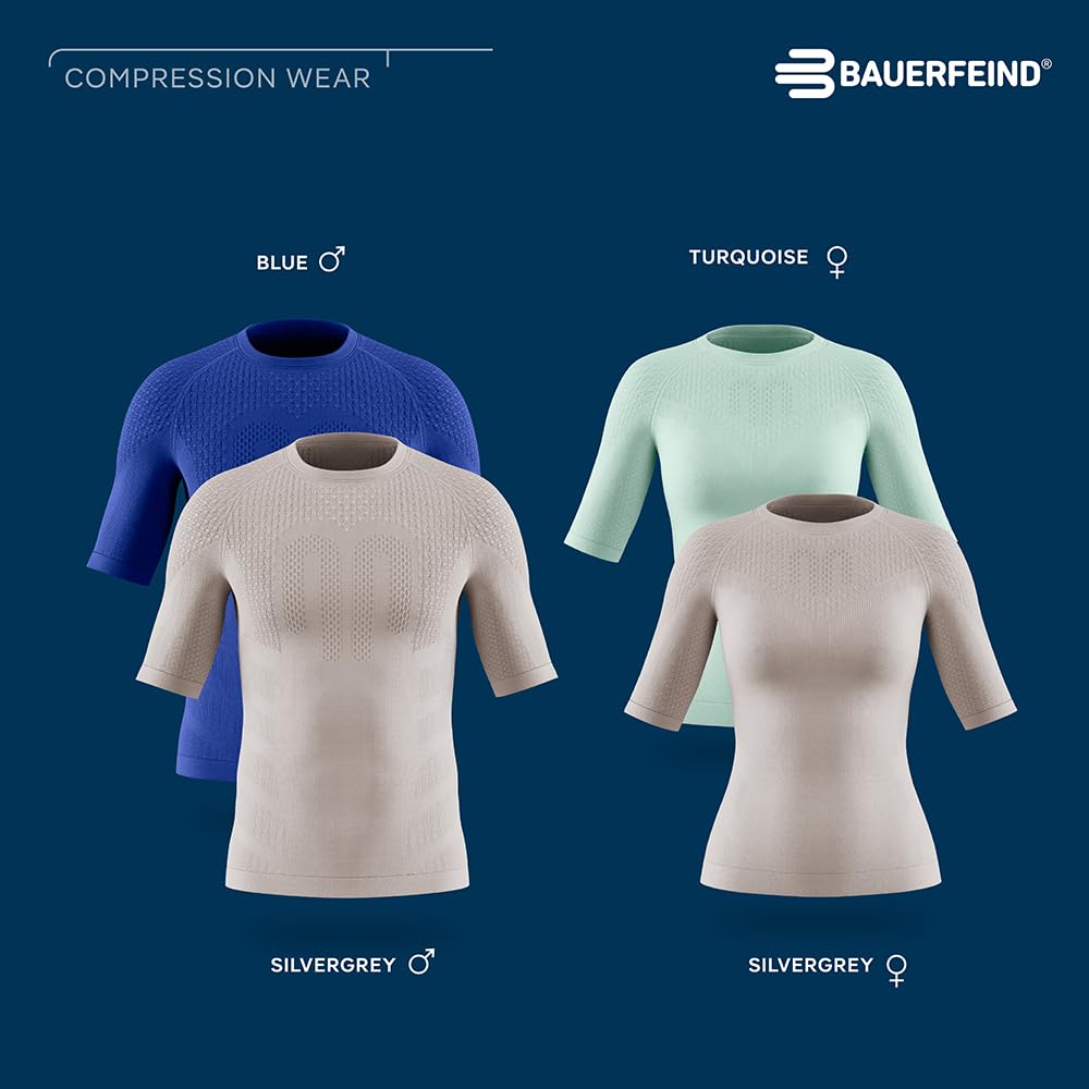 BAUERFEIND T-shirt de compression à manches courtes pour homme - Pour une meilleure circulation sanguine des muscles du torse et des bras - Polyamide et élasthanne