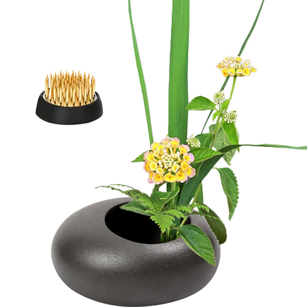 Amazon.co.jp: YUYAKESHI 花器 華道 生け花用 水盤 花瓶 陶器 挿花 