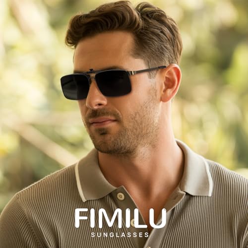 FIMILU Clips on Sunglasses Over Prescription Glasses for Men Women，Polarized Reduce Glare UV400 protection Metal Frame2