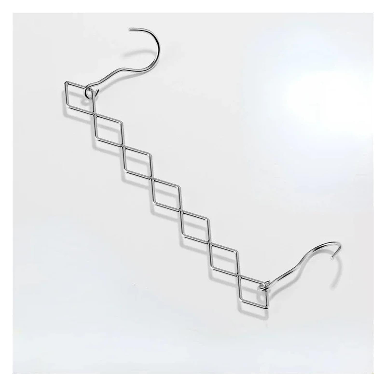 Perchas mágicas for Ahorrar Espacio, Organizador de Armario Plegable, Estante en Cascada for Ropa, 7 Ranuras for Pantalones, Vestidos, Abrigos(Silver 7 Holes,2 PCS)