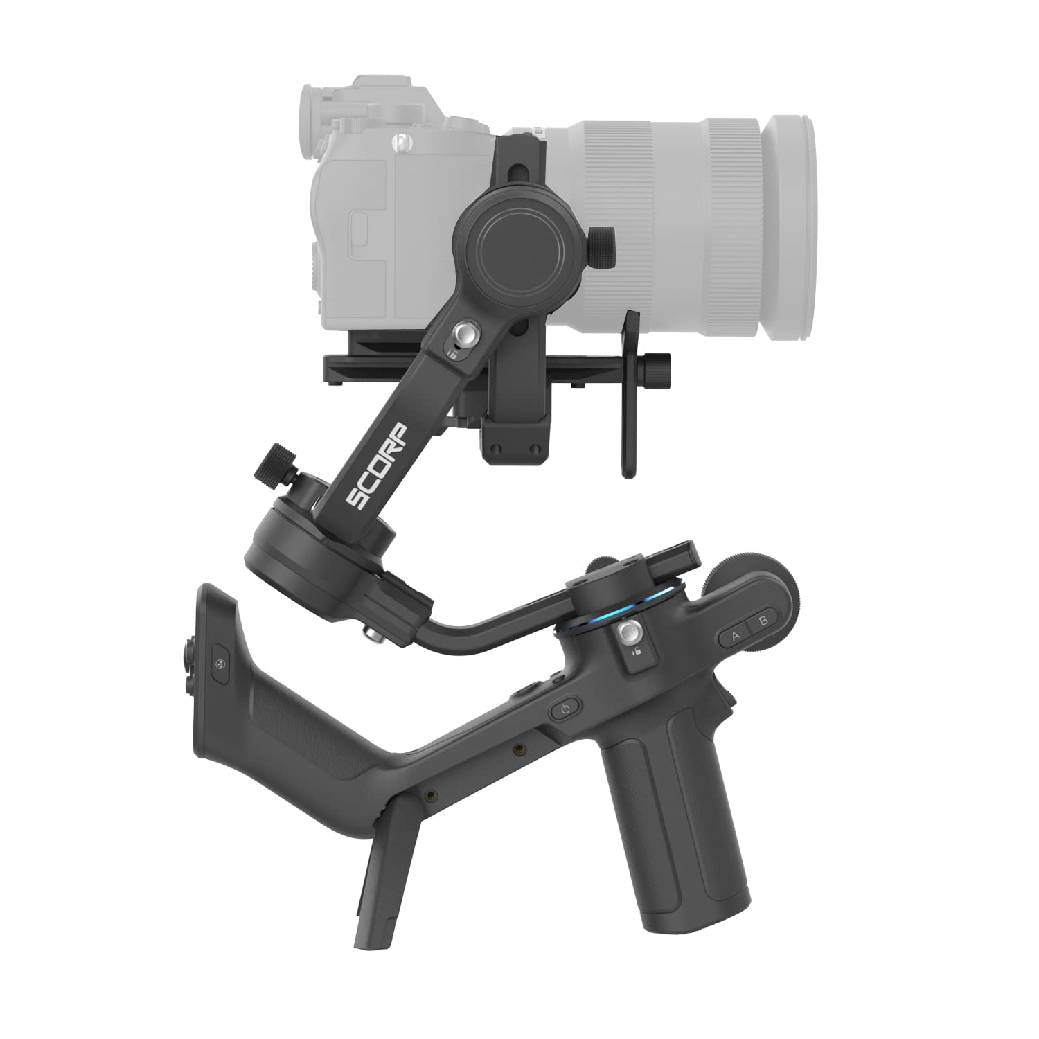 FeiyuTech Scorp-C Stabilizzatore Gimbal per Fotocamera DSLR, per Fotocamera Reflex, Compatibile con Sony Canon Panasonic Lumix Nikon Fujifilm, Impugnatura Underslung, Carico Utile 5,51LB