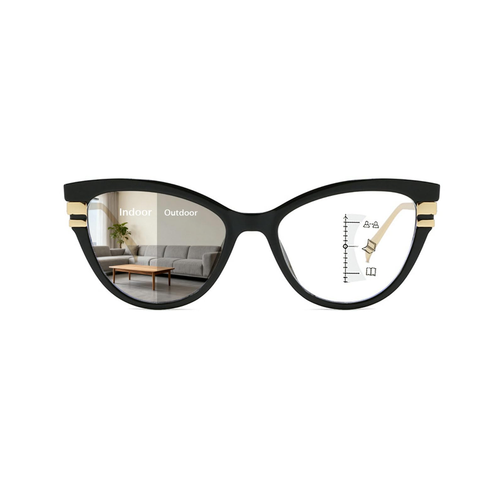 Photo 1 of [One handle is broken off] laureles Progressive Reading Glasses Women +2.50 Magnification