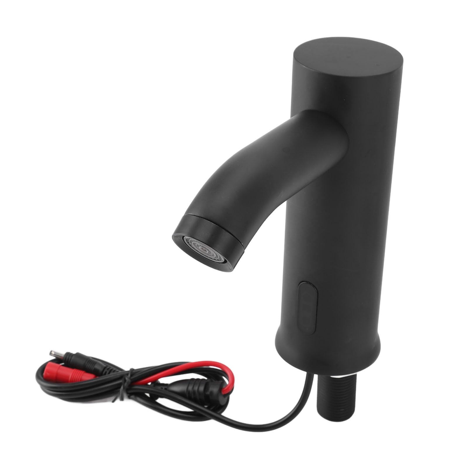 Grifo con sensor de movimiento automático, funciona con batería, vertical, sin contacto, con sensor infrarrojo, para baño, cocina, color negro