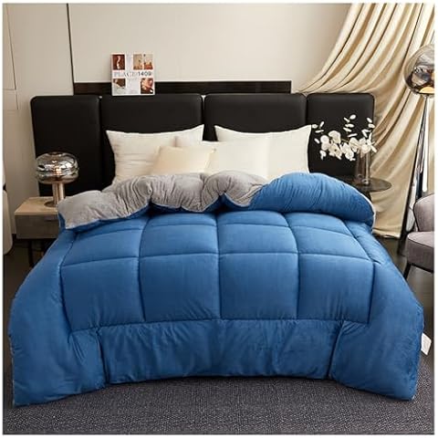 YySXIQ Breathable Warm Bed Comforter, Warm Winter Lamb Wool Comforter, Heavy Weight Bed Blanket Warm Spring Autumn Lambswool Quilted Comforter, Double-Sided Velvet Blanket Quilt(A,150x200cm/2.5kg) Cover