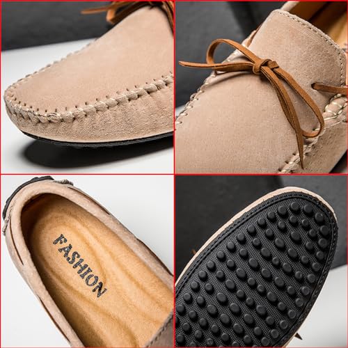 Men's Genuine Leather Moccasins Penny Loafers Casual Lace Up Slip On Gommino Flat Driving Shoes Comfort Dress Boat Shoes2