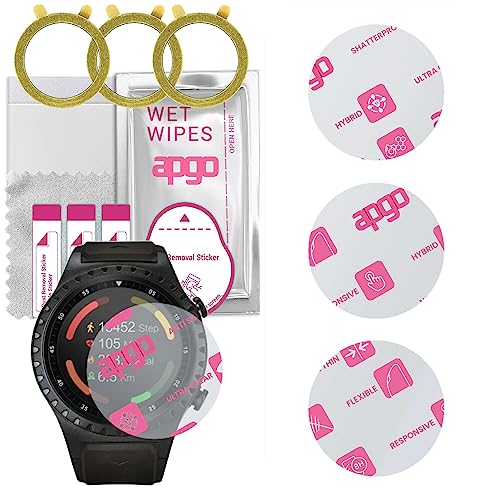 apgo [3 Stück] Hybrid Schutzglas Klar 8H für Acme SW302 Smartwatch, kratzfestes Displayschutzglas, Ersatz für Hartglas