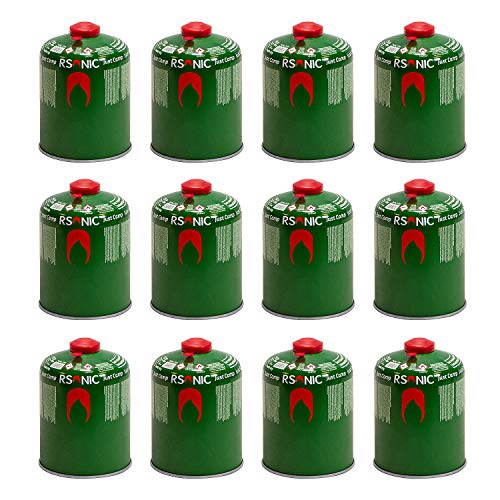 Gaskartuschen 450g Butan Gas mit Ventil Bunsenbrenner Campingkocher Kocher Gaskocher Camping Gasheizung Grill Gasbrenner Lötlampe Set 12
