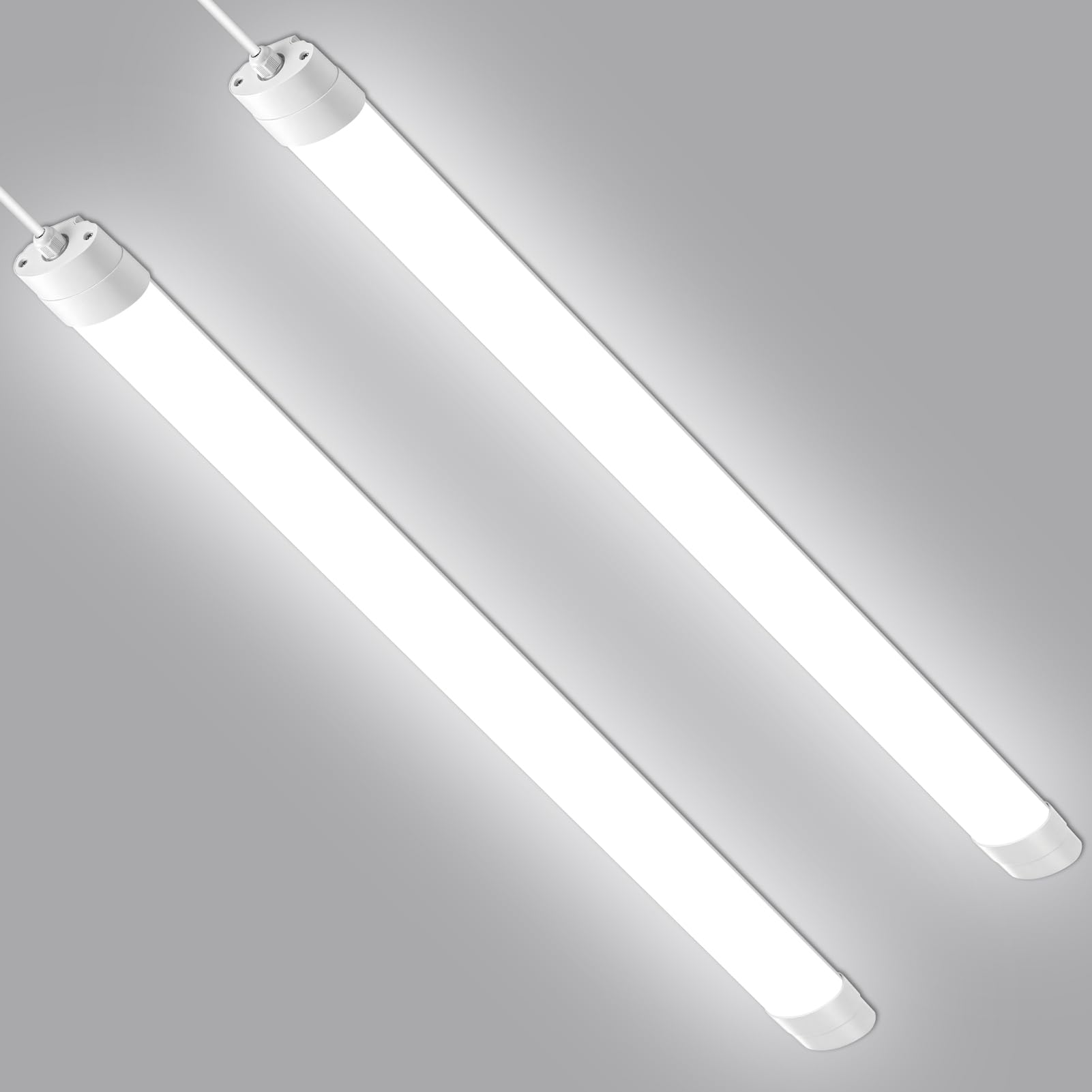 Keleef 2 Packs LED Batten Lights 4FT 40W 6500K Linkable LED Tube Light, 4800LM LED Ceiling Strip Lights for Office Warehouse Garage Workshops Basements Kitchen Living Room