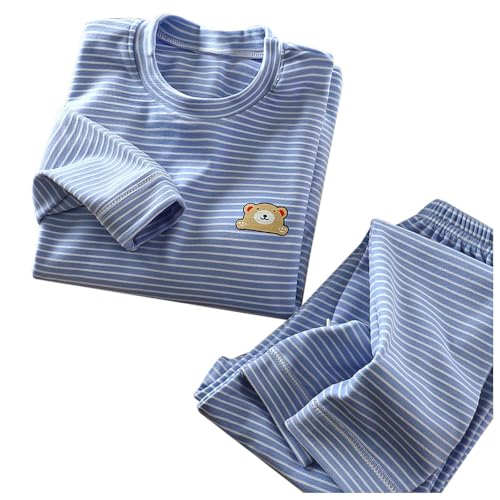Pyjama Kinder mädchen, Frottee Schlafanzug Kinder Langarm Warm Lang Nachthemd Pyjama-Set Mädchen Weiche Flanell Schlafanzüge Zweiteilig Mit...