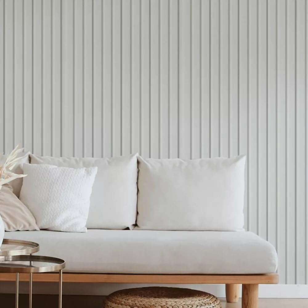 Pannelli Decorativi 3D in MDF Effetto Legno, 275 x 11,9 x 1,6 cm, Set da 4 Pezzi (White)