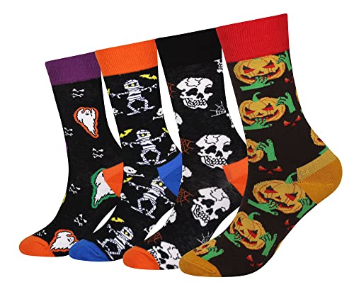 Cansok calcetines de Víspera de Todos los Santos Calabaza Esqueleto Cráneo Fantasma becerro la...