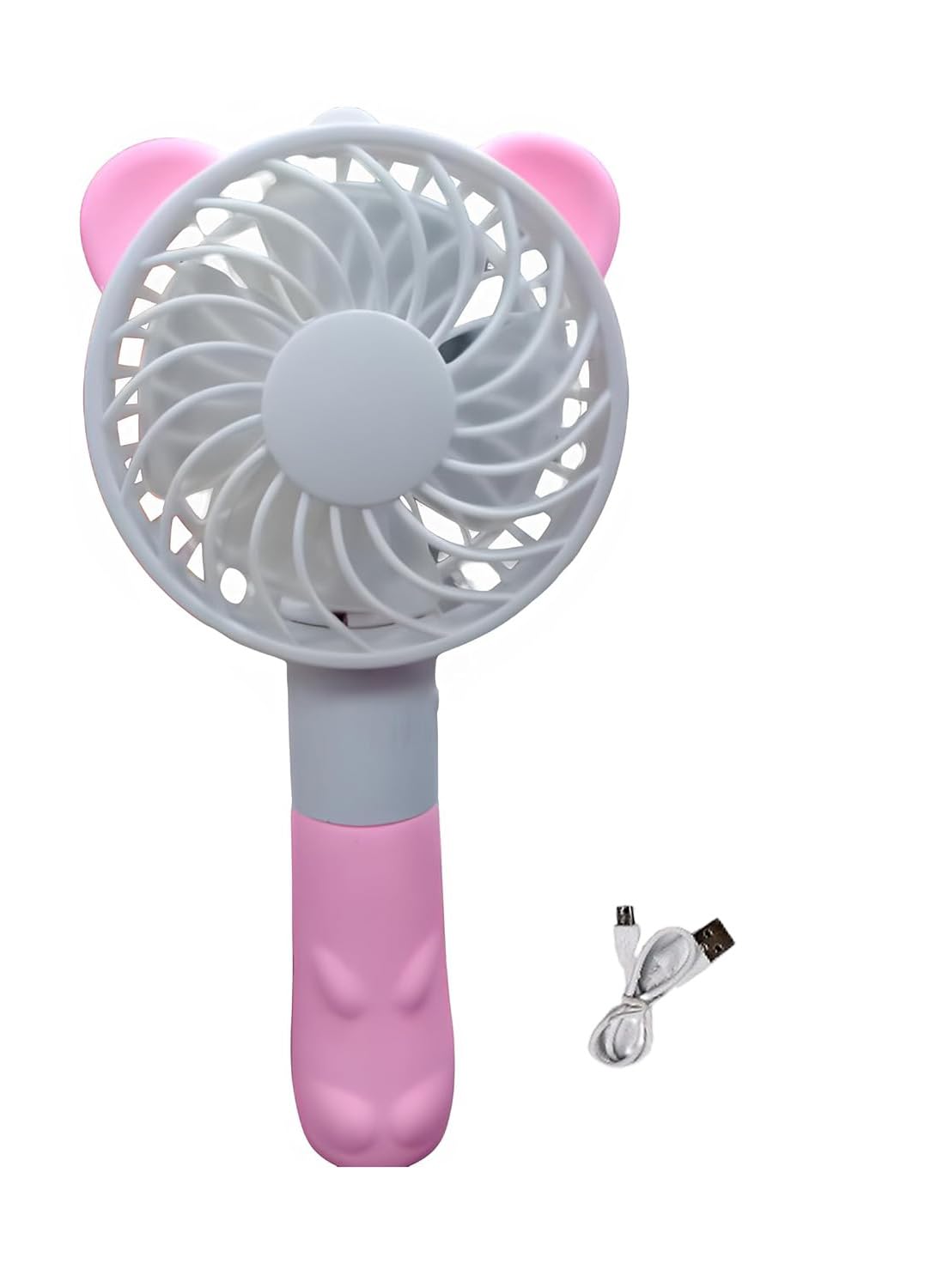 MAPPERZ Handheld Mini Fan, USB Desk Fan, Small Personal Portable USB Rechargeable Battery Operated Small Pocket Fan, for Travel, Office, Indoor-Outdoor, Bear Styled, with USB Cable, Pack of 1-image-41