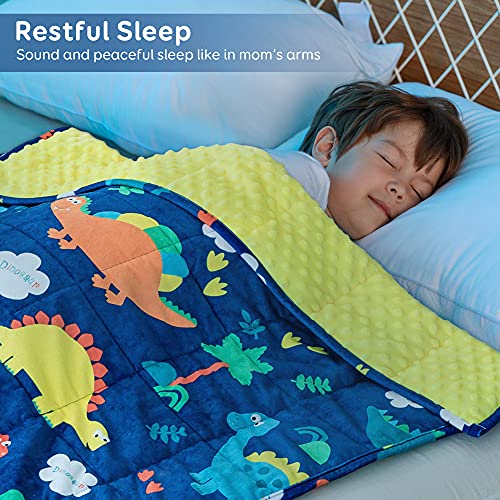 Image of Sivio Weighted Blanket 3 lbs, Super Soft Crystal Velvet & Minky Dots Cartoon Patterns Reverise Heavy Throw, Heavy Blankets, 36 x 48 Inch Blue Dinosaur