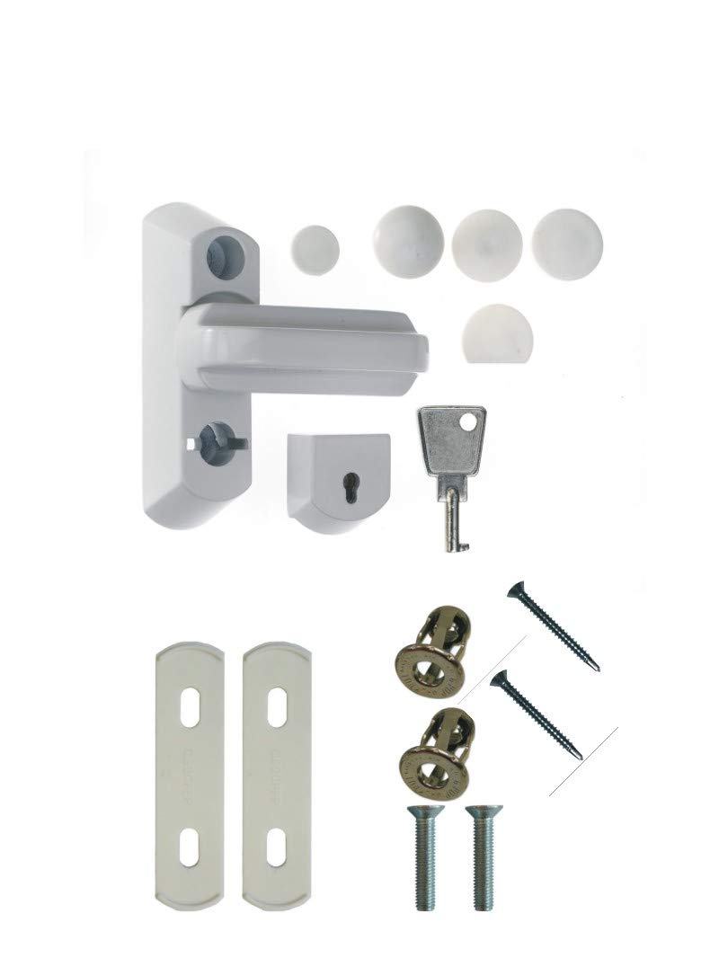 Fab & Fix White Face Fix Sash Jammer Upvc Security Bolt Full Locking Kit