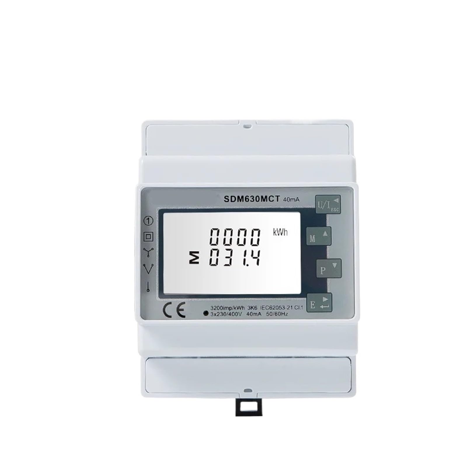 contatore di energia SDM630MCT 40mA Contatore Elettrico trifase for Solare fotovoltaico CT collegato, Non Mid(Mater And 3TA16-100A)