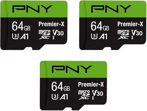 PNY 64GB Premier-X Class 10 U3 V30 microSDXC Flash Memory