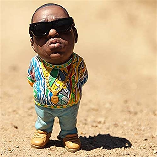 Figura decorativa resina rapero negro 10 cm miniatura 5