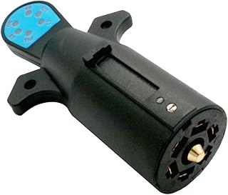 Heavy Duty 7-Way Trailer Light Circuit Connector Tester w/LED 7 Pin Trailer Plug Tester 7 PIN Round RV Blade Electric Wiring Tester