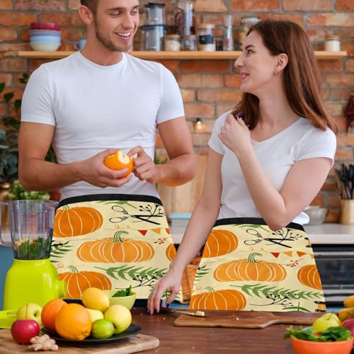 Demi-tablier de cuisine multicolore avec 3 poches pour bistrot - 6