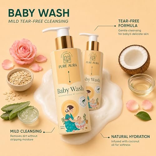 Image of Pure Aura Winter Special Baby Care Kit | Moisturising Lotion + Baby Wash + Sunscreen | Chemical-Free | For Soft & Sensitive Skin | Safe for Newborns & Kids | Doctors Recommended | Made in India
