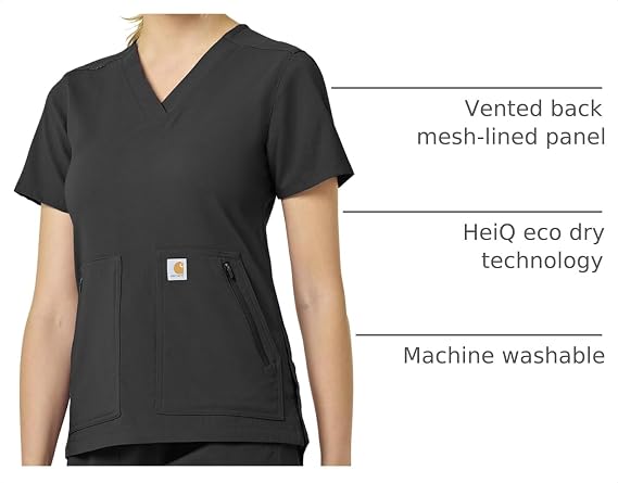 Carhartt Scrubs C12237 Women's Rugged Flex Modern Fit 4-Pocket V-Neck