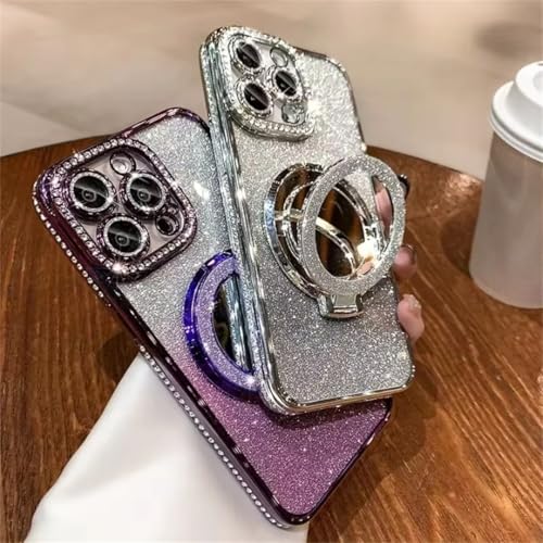 Coque de téléphone violette diamant pour iPhone 16 Pro Max premium