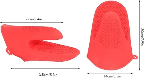 Miniatura 2 de 2 pares de mini guantes de horno, guantes de silicona resistentes al calor y al deslizamiento, mini manoplas de silicona para cocina y hornear (rojo)
