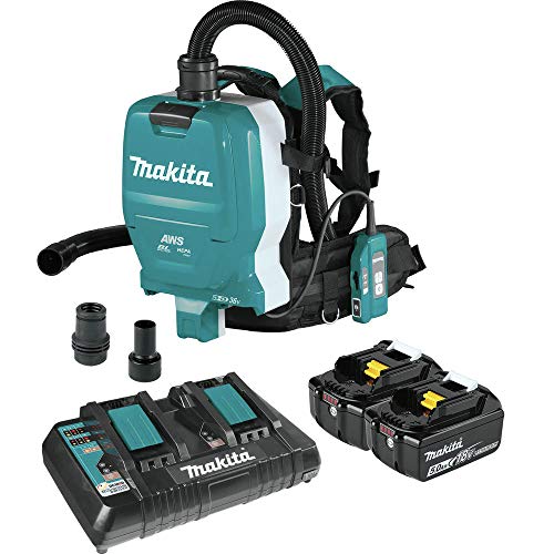 Makita XCV10PTX 18V X2 LXT® Lithium-Ion (36V) Brushless Cordless 1/2 Gallon HEPA Filter Backpack Dry Dust Extractor Kit, AWS™ Capable (5.0Ah)