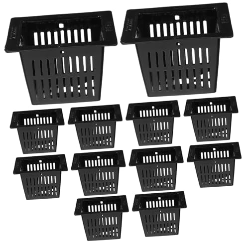 Holibanna 12Pcs Net Pots for Hydroponics Square Nursery Planters with Optimal Drainage and Lightweight Design for Starting and Young Plants