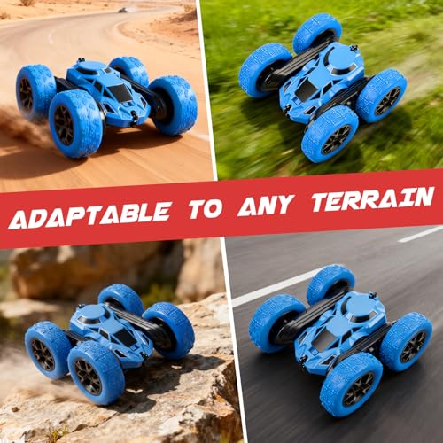 Remote Control Car, RC Cars Toys for Kids Ages 6-12, 2.4GHz RC Stunt Truck with 360° Double-Sided Flips, 4WD Off-Road Racing, Christmas Birthday Gifts for 3 4 5 6 7 5-7 6-8 8-10 Year Old Boys Girls