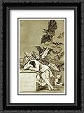 The Sleep of Reason Produces Monsters - Los Caprichios 2X Matted 18x24 Black Ornate Framed Art Print by De Goya, Francisco